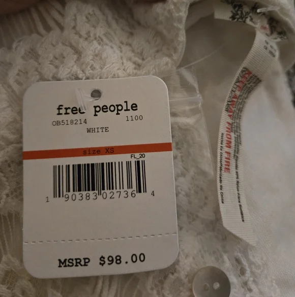 Free People XS White Lace Daydreamer Open Back Dress - Picture 5 of 5